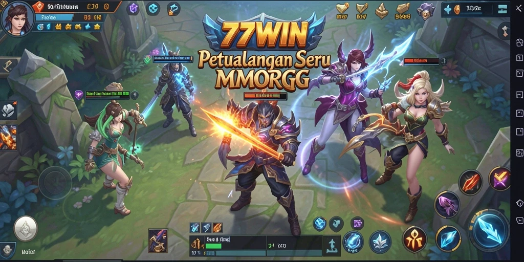 Screenshot gameplay 77WIN menampilkan aksi seru dan grafis yang memukau dalam MMORPG.