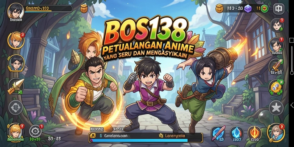 Tangkapan layar menunjukkan karakter anime dalam pertempuran epik.