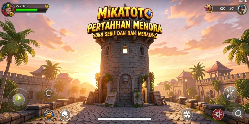 Gameplay seru MIKATOTO dalam pertahanan menara yang intens.