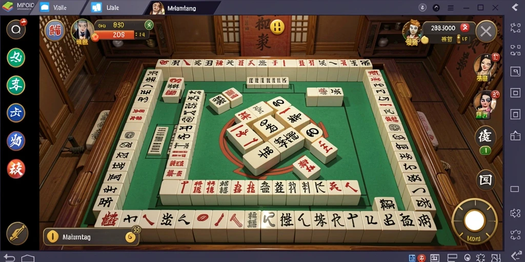 Screenshot menampilkan gameplay menarik dari MPOID dengan ubin Mahjong.