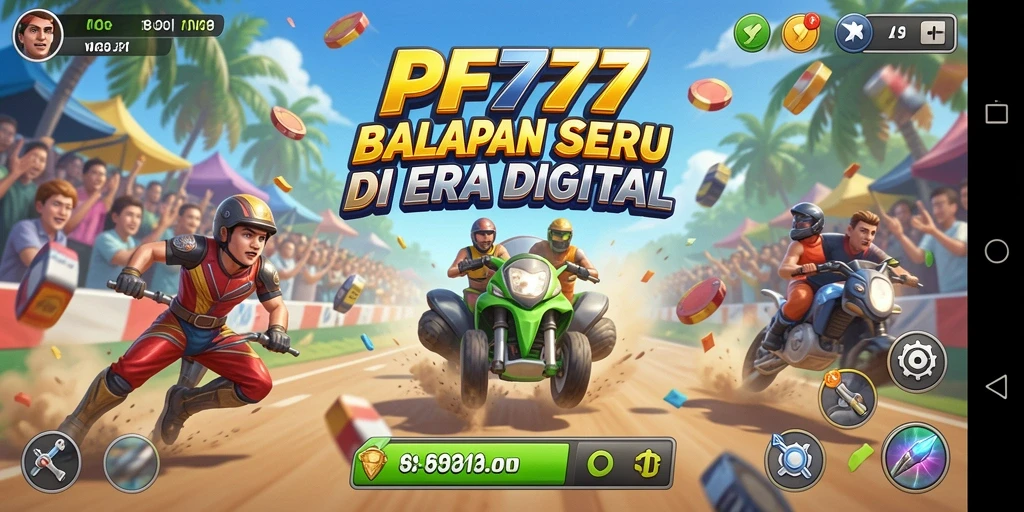 Gameplay seru PF777 dengan balapan penuh adrenalin.