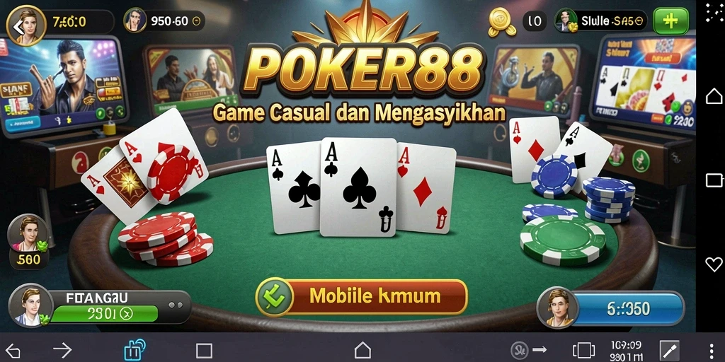 Gambar utama dari gameplay POKER88 yang seru dan mengasyikkan.
