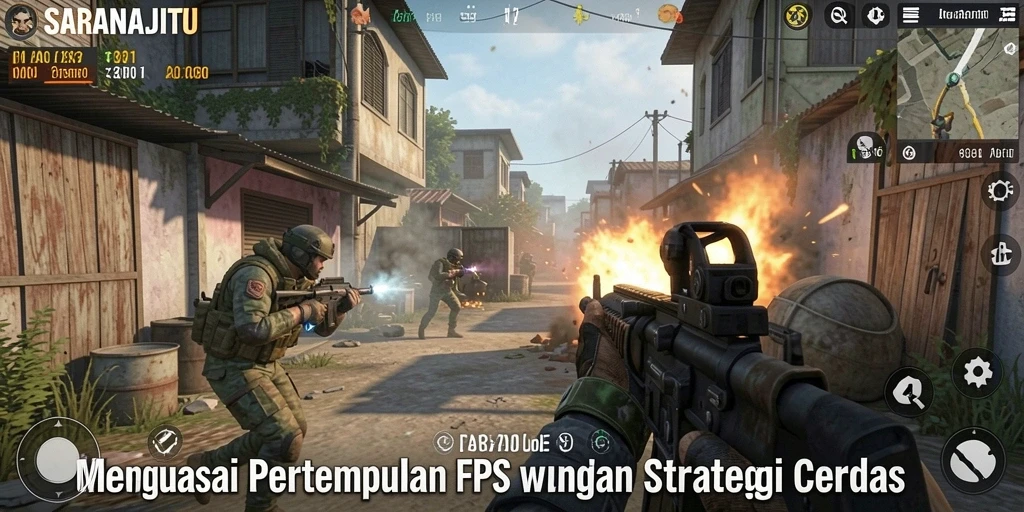 Gameplay SARANAJITU yang menegangkan dengan aksi FPS intens.