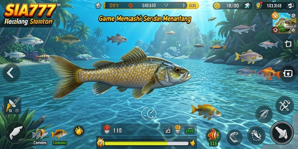 Tampilan gameplay SIA777 dengan suasana memancing yang menenangkan.
