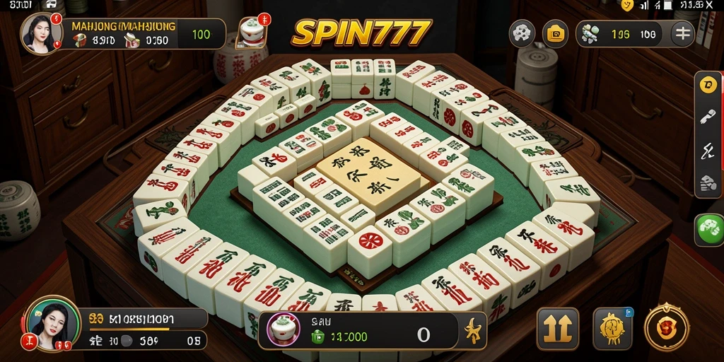 Tampilan gameplay Mahjong yang menarik di SPIN777.